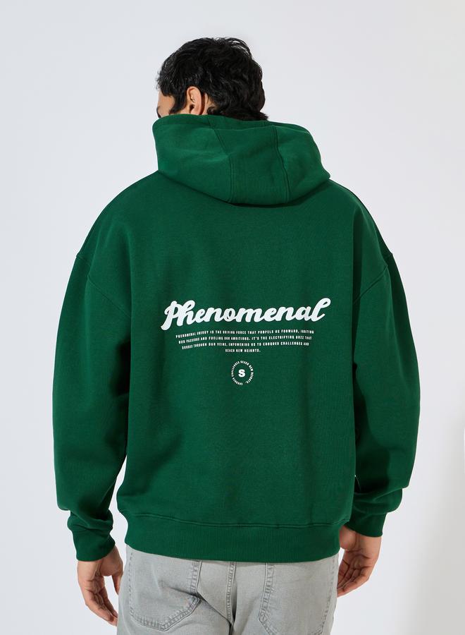 ستايلي هودي فضفاض مطبع بطبعة كتابة - Image 5