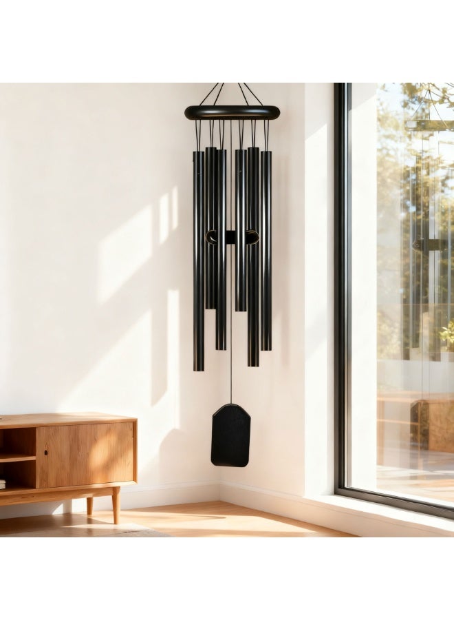 6-Tube Black Wind Chime, Outdoor Decorative Door Ornament, Gift Wind Chime - Image 1