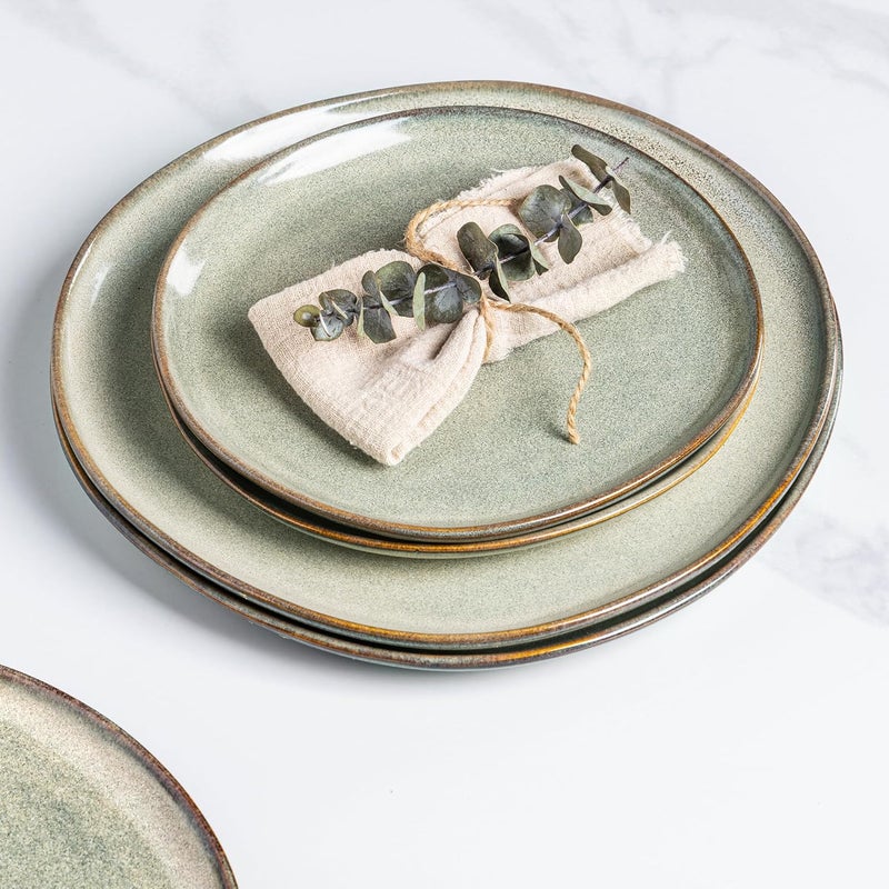 AmorArc Ceramic Plates Set of 6,8.5 Inch Handmade Reactive Glaze Stoneware Plates set for Dessert,Salad,Appetizer,Small Dinner Plates,Microwave & Dishwasher Safe,Scratch Resistant - Image 5