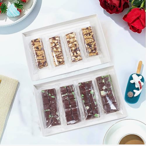 JCXGRVC 200 Pack 3x6Inches Self Adhesive Granola Bar Bags Pistachio Dubai Chocolate Bar Bags Wax Melt Snap Bars Bag Small Ttreats Individually Wrapped Cellophane Packaging for Cereal Bar Truffle - Image 4