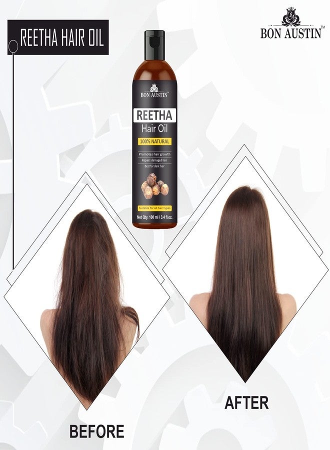 Bon Austin Reetha Hair Oil for Men & Women, 100% Natural Oils and Herbs - Promotes Hair Growth & Controls Hair Fall 100 ML - Pack of (1) - Image 5