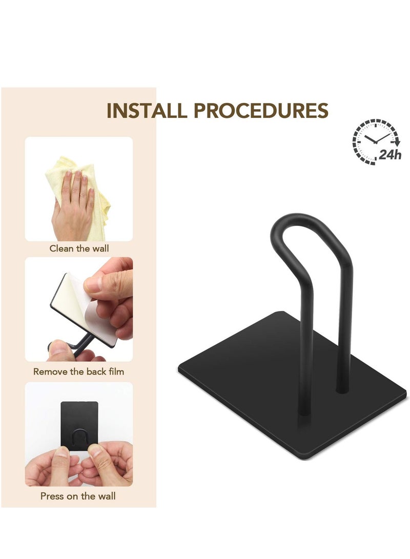 SYOSI Adhesive Hooks, Stainless Steel Towel Hook,Sticky Hanger for Kitchen and Door,Bathroom Wall Hooks for Hanging Towel Robe Hat Coat Key by, 4 Pcs  - Image 3