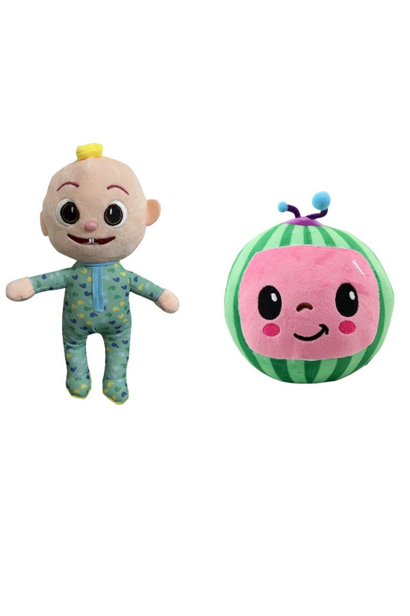 2-pieces JJ Cocomelon Plush toys With Cute Watermelon Soft Comfortabel Toy For Children Son Daughter Birthday Gift For Kids - Image 1