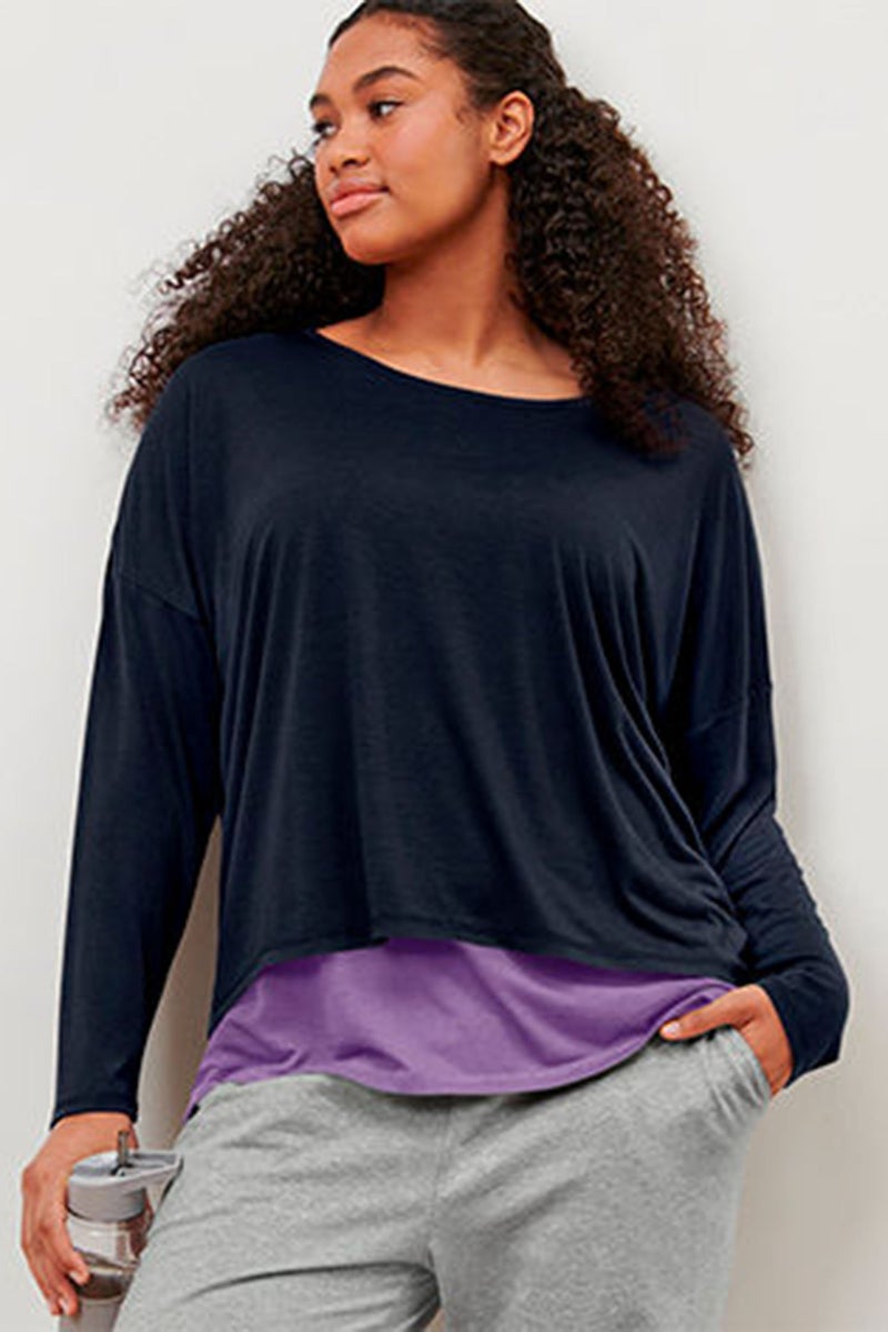 Tchibo Women 2 Pieces Plain Tank Top And Sweatshirts, Purple - Image 1