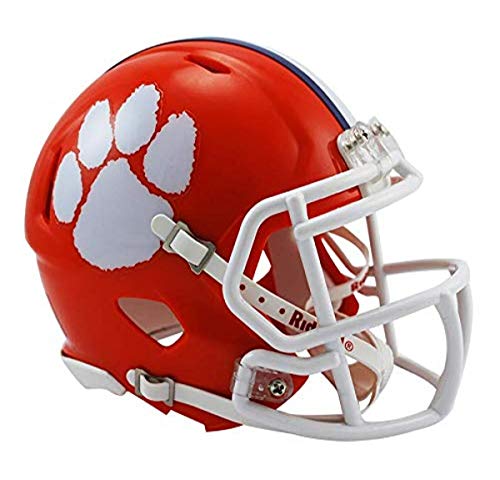 Riddell NCAA Clemson Tigers Speed Mini Helmet Orange, 7.5" x 6.5" - Image 1