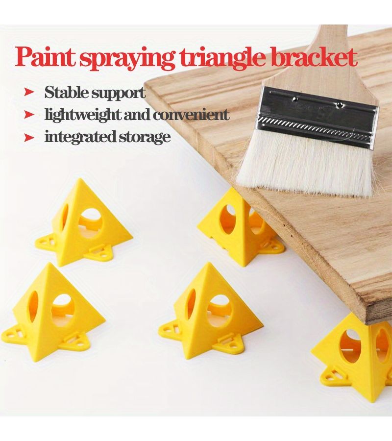 Yellow Plastic Triangle Paint Stand for Crafts - Image 4