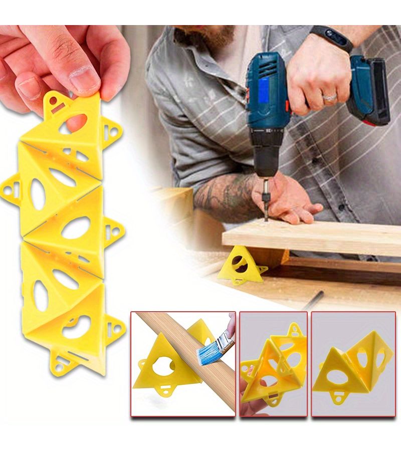 Yellow Plastic Triangle Paint Stand for Crafts - Image 1