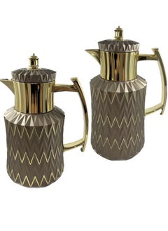 Homemaker Premium 2-Piece Tea & Coffee Flask Set (Brown & Gold) – Elegant Color and Finish, Superior Quality, Keeps Beverages Hot or Cold for Long Hours. 