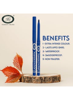 Fashion Colour Intense Revolving Kajal Waterproof Smudgeproof 12Hr Stay Matte and Metallic Finish Blue  - Image 3