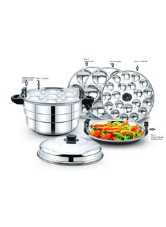 KLASSI KICHEN KLASSI KICHEN Idli Maker Stainless Steel Idli Cooker with 3 Plates for idly 1 plate for mini idly 1 plate steamer Idli maker induction base Gas Stove Compatible 15 Idlies 20 mini idlies  - Image 2