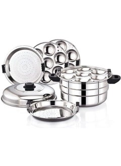 KLASSI KICHEN KLASSI KICHEN Idli Maker Stainless Steel Idli Cooker with 3 Plates for idly 1 plate for mini idly 1 plate steamer Idli maker induction base Gas Stove Compatible 15 Idlies 20 mini idlies  - Image 3