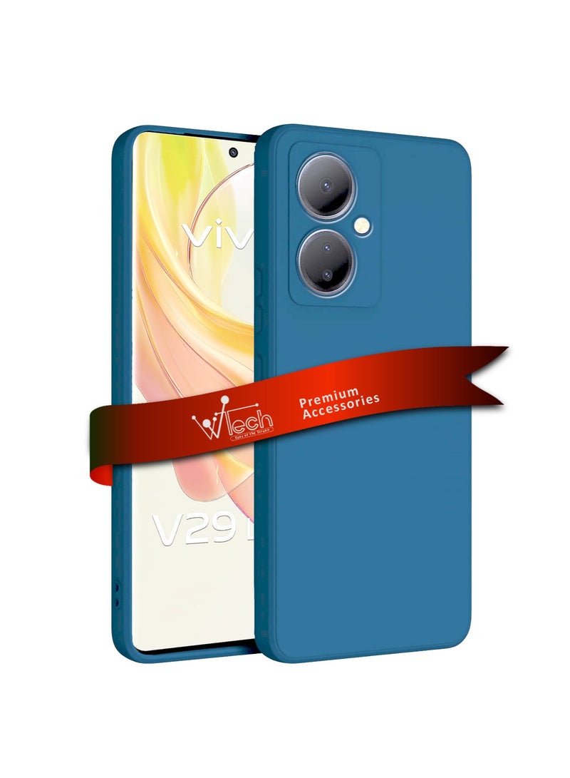 Wtech Liquid Silicone Ultra Thin TPU Phone Case Cover For Vivo V29 Lite 5G 2023 Navy Blue - Image 1