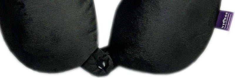 Viaggi Microbead Travel Neck Pillow with Fleece Cover Black - Image 3