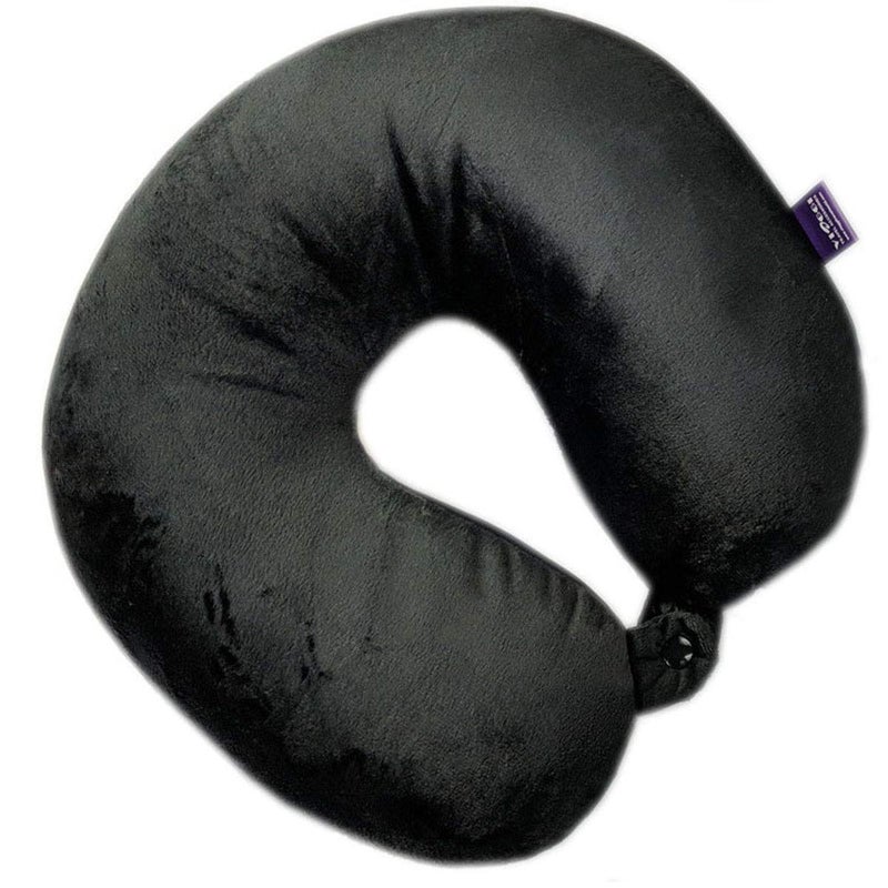 Viaggi Microbead Travel Neck Pillow with Fleece Cover Black - Image 5