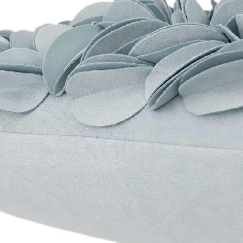 KINGROSE Handmade 3D Flower Throw Pillow Cover Home Decorative Pillow Case Soft Rectangular Cushion Cover for Sofa Couch Chair Living Room 12 x 20 Inches Solid Suede Sky Blue - Image 4