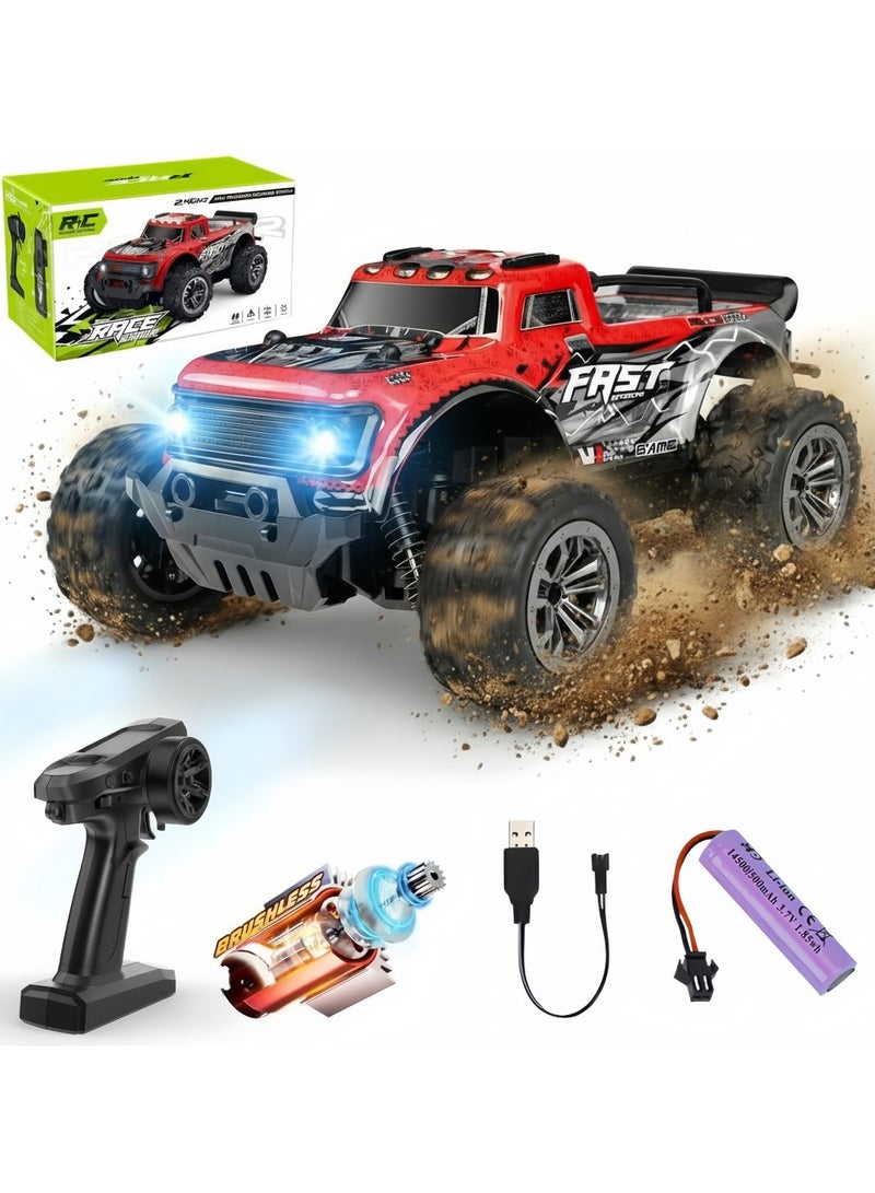 YQLIFE RC Offroad Truck - 1:20 Scale Beginner RC Car, High Speed 25 Km/h, Remote Control Monster Truck with 500 mAh Batteries &LED Light ,Gifts for Adult and Boys - Image 1
