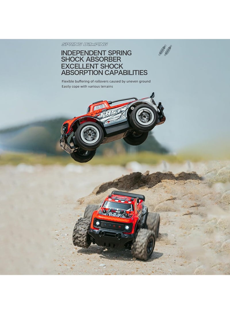 YQLIFE RC Offroad Truck - 1:20 Scale Beginner RC Car, High Speed 25 Km/h, Remote Control Monster Truck with 500 mAh Batteries &LED Light ,Gifts for Adult and Boys - Image 3