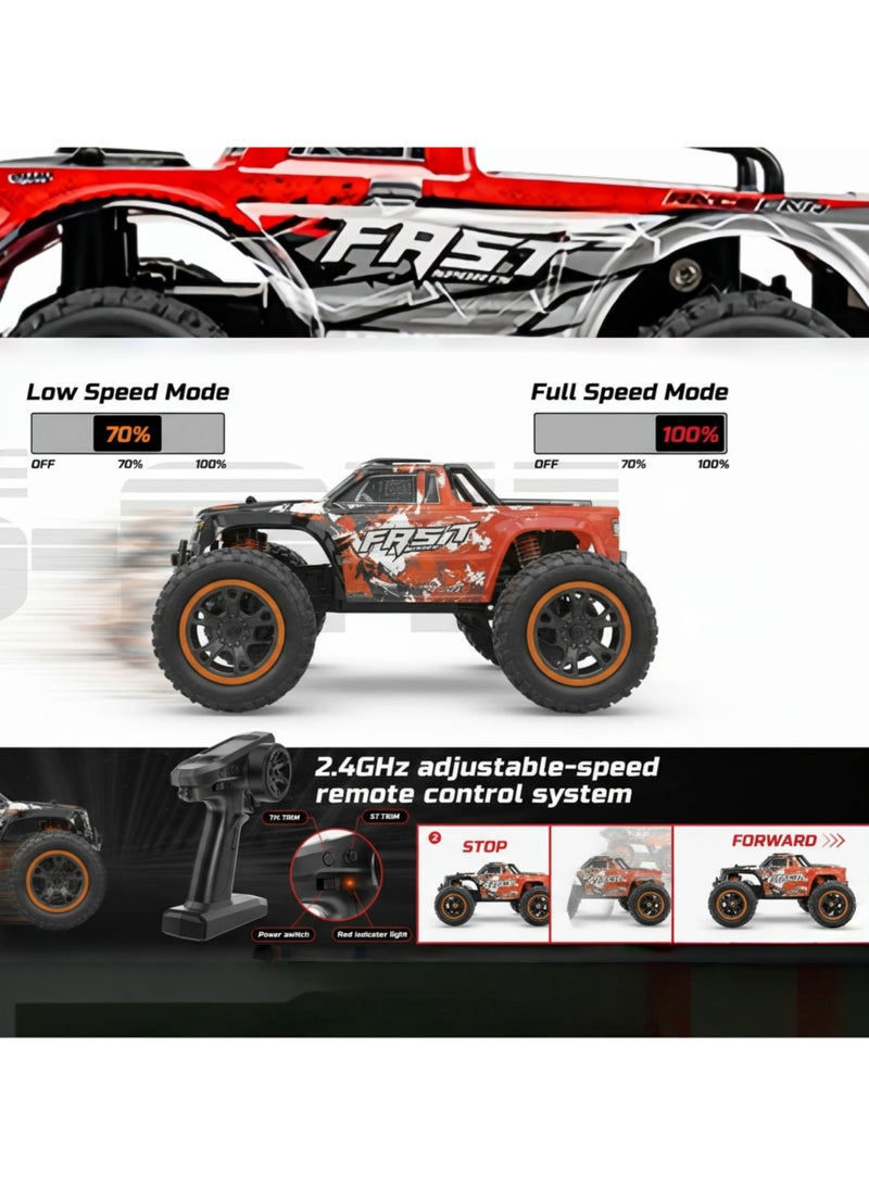 YQLIFE RC Offroad Truck - 1:20 Scale Beginner RC Car, High Speed 25 Km/h, Remote Control Monster Truck with 500 mAh Batteries &LED Light ,Gifts for Adult and Boys - Image 4