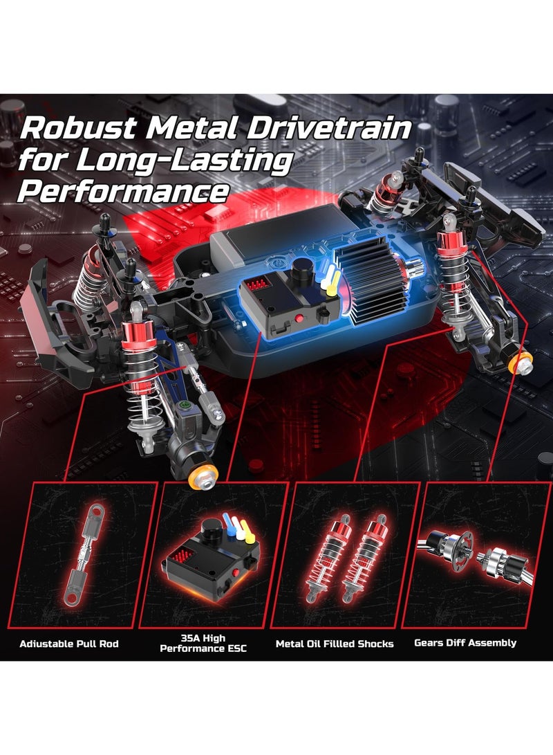 YQLIFE RC Offroad Truck - 1:20 Scale Beginner RC Car, High Speed 25 Km/h, Remote Control Monster Truck with 500 mAh Batteries &LED Light ,Gifts for Adult and Boys - Image 5