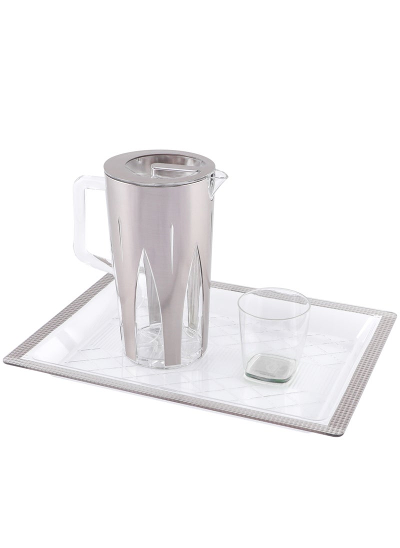 Life Smile - Acrylic Tray, Clear Tray, Acrylic Serving Tray with Handles for Ottoman, Coffee, Appetizer, Breakfast (Clear) - Image 1