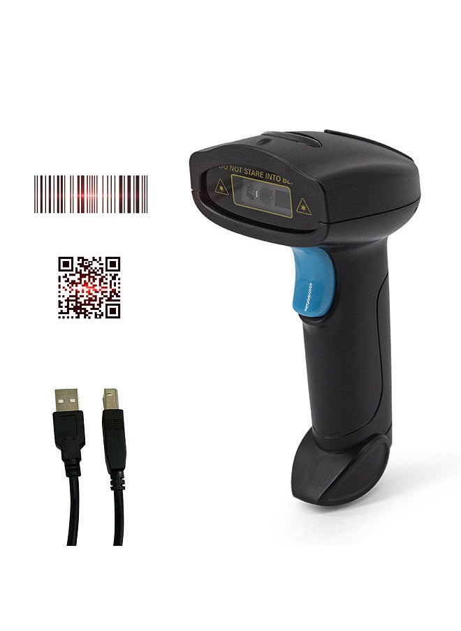 Generic - 1D 2D Barcode Scanner Handheld USB Wirelss Bar Code Reader Manual Trigger/Auto Continuous Scanning Support Paper Code Compatible with Windows Android Mac - Image 1
