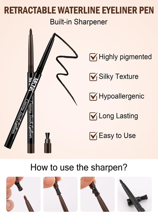 Jutqut 2PCS Mascara for Older Women 60 Plus and Eye Liner Pencils Makeup Set, Mascara Volume and Length Waterproof, Hypoallergenic Mascara Sensitive Eyes, Smudge Proof Long Lasting # Brown - Image 4