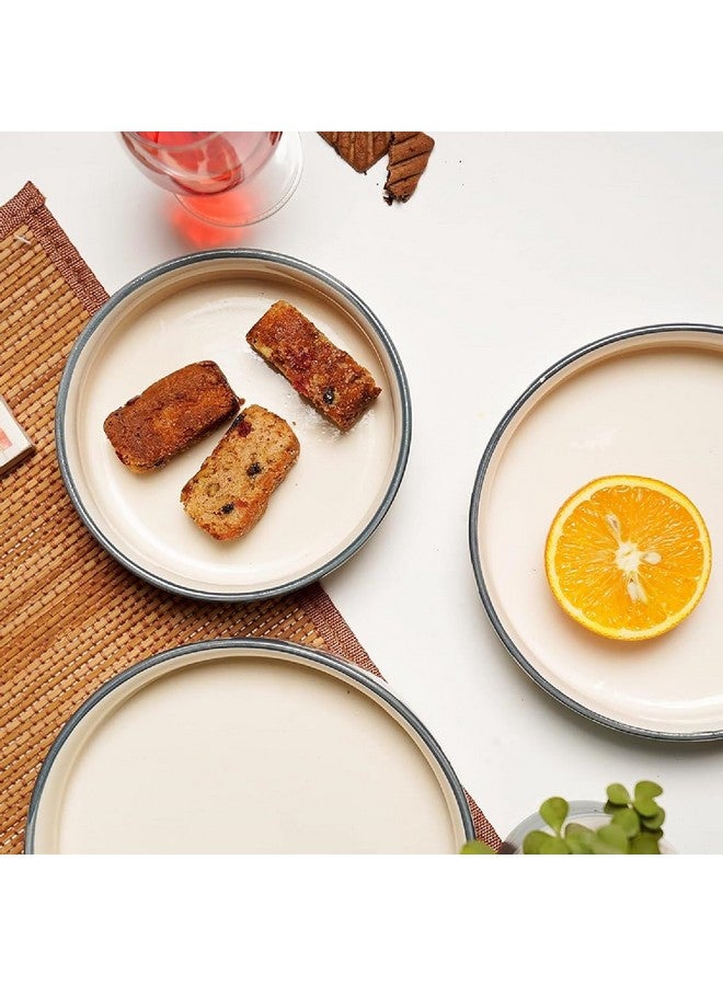 SEPARATE WAY Ceramic Flat Deep Serving Bowl Set of 3, Mix Size - 800ml, 600ml, and 500ml | Glossy Finish | Salad, Snack, Pasta Plates | Flat Bowl | Serving Plate | Mix Bowl Plates (Moroccan Gray) - Image 3