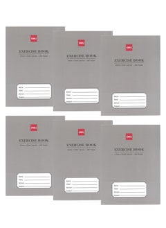 6-Piece 10mm Square Line Notebook A5 Size 200 Pages