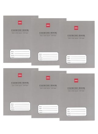 6-Piece 10mm Square Line Notebook A5 Size 200 Pages - pzsku/Z5786E34870426FFD1C8AZ/45/_/1653120118/99434a5c-40a2-440b-813f-fca902c4a4af