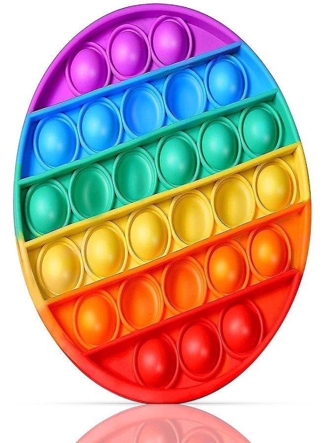 Aseenaa Pop It Fidget Toys | Pop Its Toy Set | Popits Stress Relief Rainbow | Poppit Silicone Gadgets | Push Pop Bubble Fidget Gift for Kids | Pack of 1 | Round Rainbow | Colour - Multi - Image 1