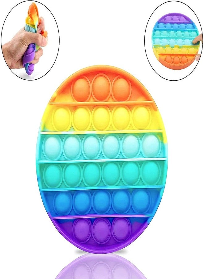 Aseenaa Pop It Fidget Toys | Pop Its Toy Set | Popits Stress Relief Rainbow | Poppit Silicone Gadgets | Push Pop Bubble Fidget Gift for Kids | Pack of 1 | Round Rainbow | Colour - Multi - Image 5