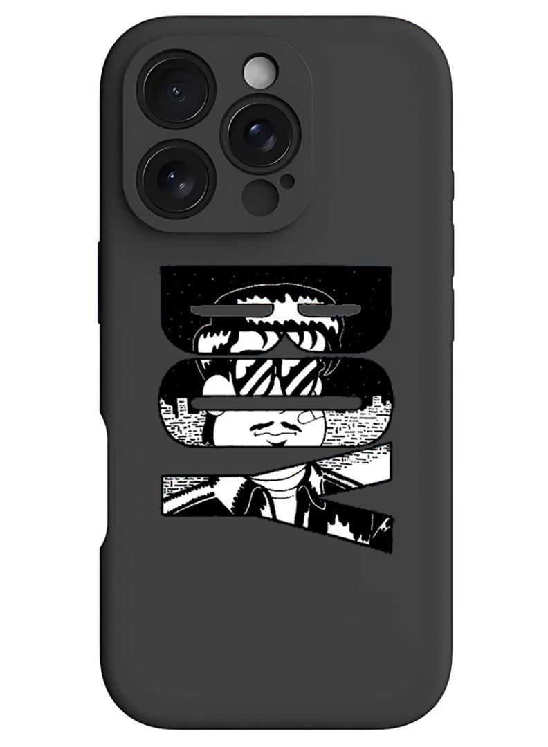 Theodor iPhone 16 Pro Max Black Protective Slim Fit Case Liquid Silicone Cover with Full Body Protection Anti-Scratch Shockproof Case For iPhone - Boy - Image 1
