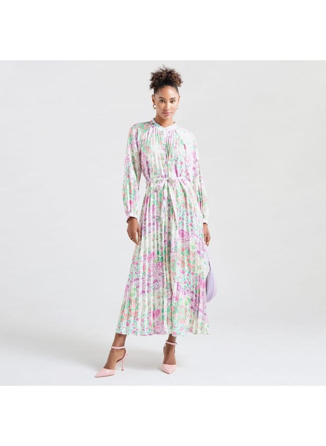 FAV - All-Over Print Maxi Shirt Dress with Long Sleeves - Image 1