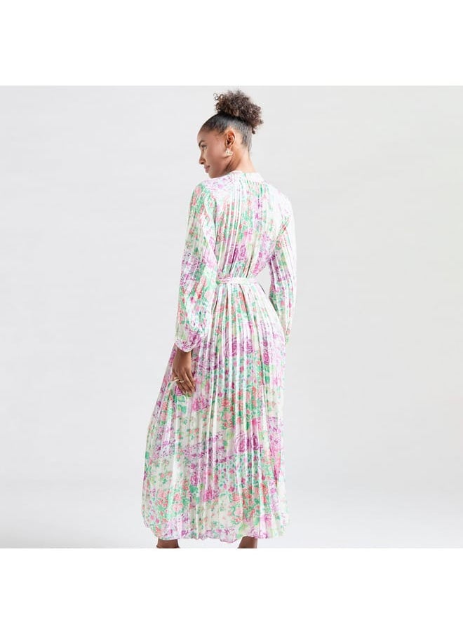 FAV - All-Over Print Maxi Shirt Dress with Long Sleeves - Image 1