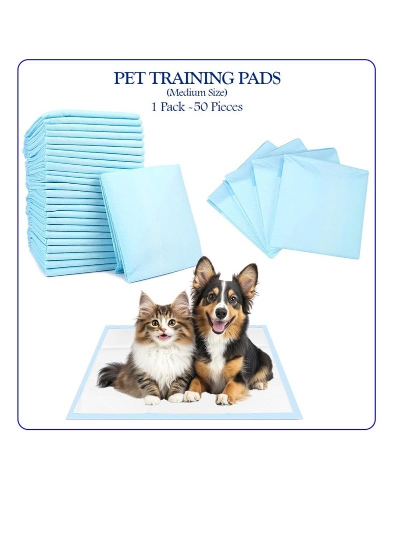 أن ان سي بيتس وسادات تدريب الكلاب ذات 5 طبقات عالية الامتصاص، وسادات بول سريعة الجفاف مضادة للتسرب، وسادات تدريب يمكن التخلص منها للكلاب متوسطة الحجم 45 × 60 سم (50 قطعة) أزرق - Image 3