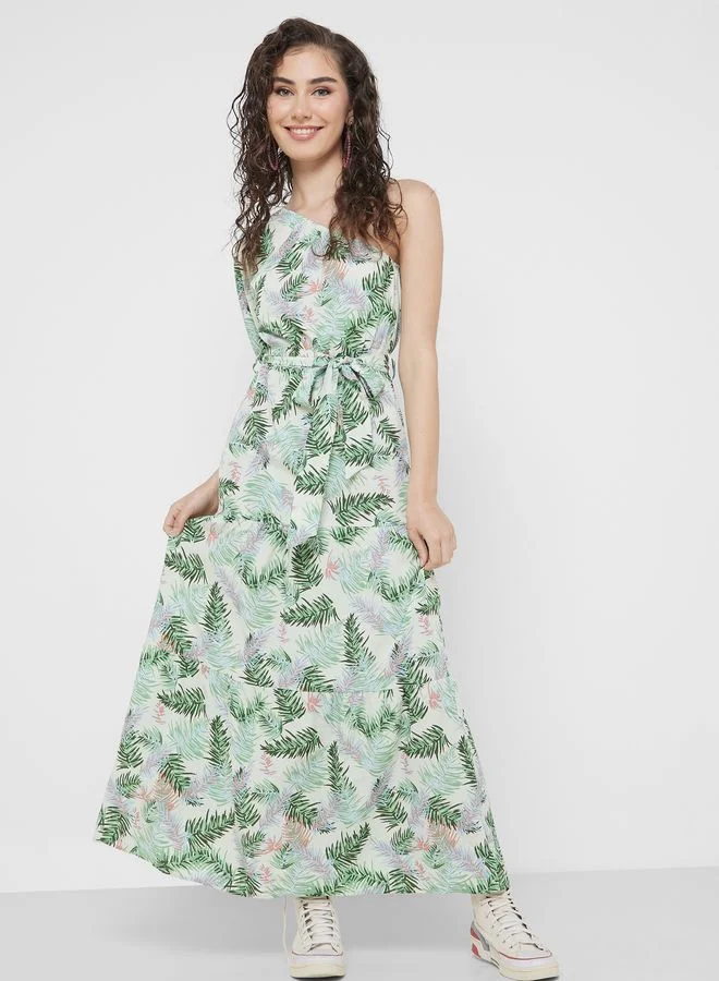 Urban Minx Urban Minx One Shoulder Printed Dress