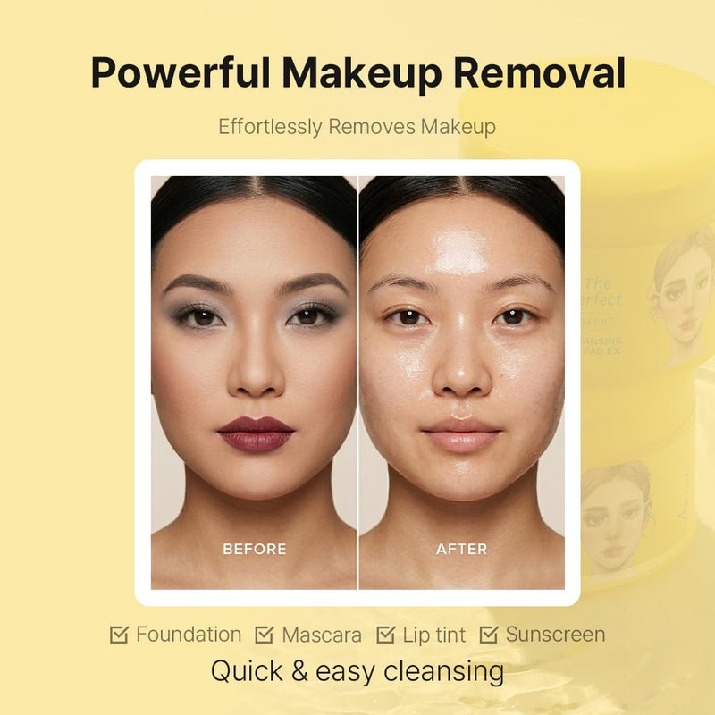 Ariul The Perfect Cleansing Oil Pad EX â€“ Korean Facial Cleansing Pads for Makeup Removal, Gentle Oil Makeup Remover Wipes with Plant Extracts, Hydrating Face Cleanser Pads (60 Sheets) - Image 5