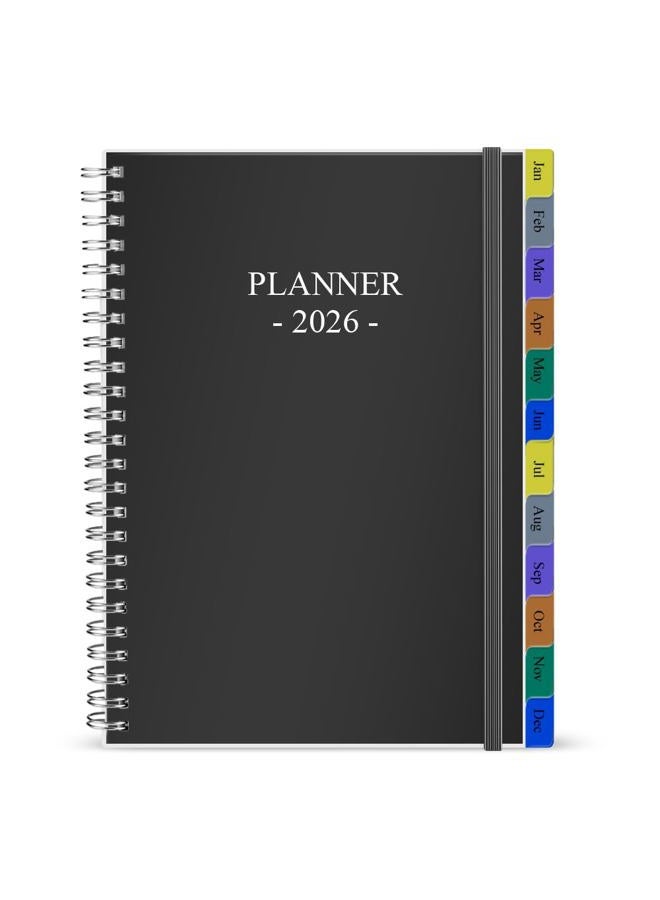 Getvow 2026 Planner - Planner 2026 for Women & Men, January 2026 - December 2026, Monthly and Weekly Calender Planner with 12 Monthly Tabs, 6.4" x 8.5", Black - Image 1