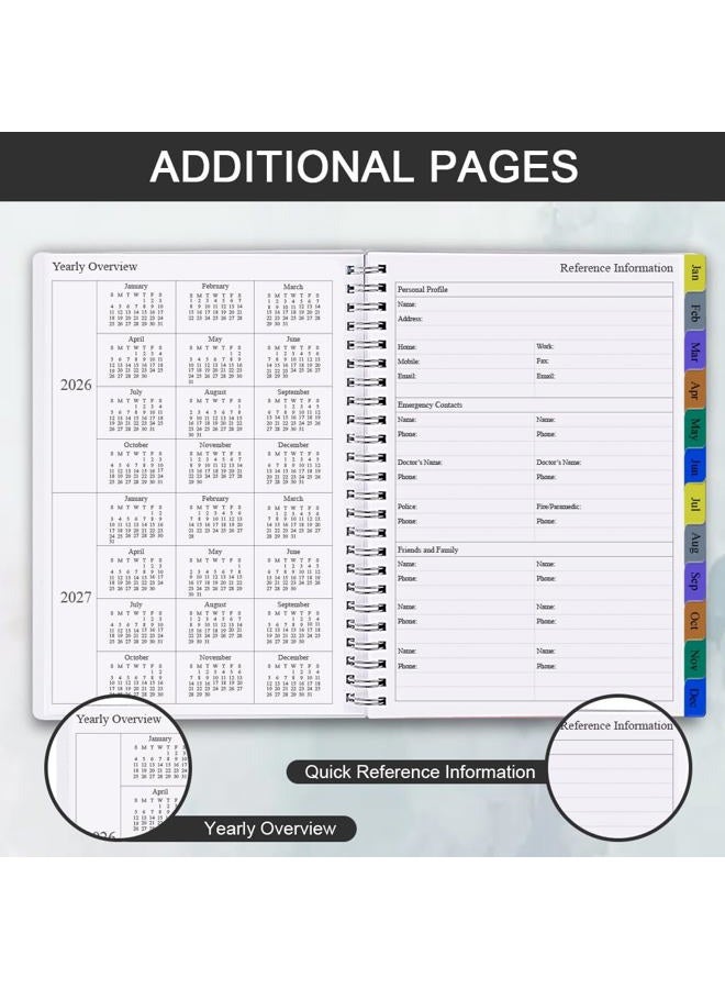 Getvow 2026 Planner - Planner 2026 for Women & Men, January 2026 - December 2026, Monthly and Weekly Calender Planner with 12 Monthly Tabs, 6.4" x 8.5", Black - Image 4