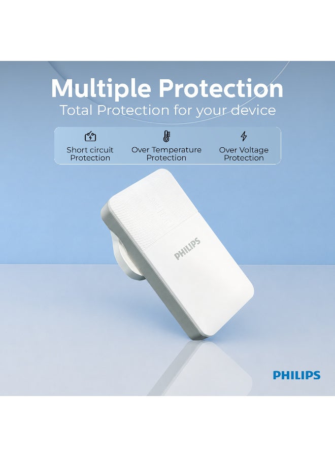 Philips 65W Ultra Slim Dual USB-C Wall Charger, GaN Technology Fast Charging Adapter with Power Delivery (PD) & PPS, Dual Port Type-C for Laptops, Tablets & Smartphones – White - Image 5