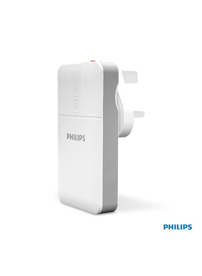 Philips 65W Ultra Slim Dual USB-C Wall Charger, GaN Technology Fast Charging Adapter with Power Delivery (PD) & PPS, Dual Port Type-C for Laptops, Tablets & Smartphones – White - Image 1