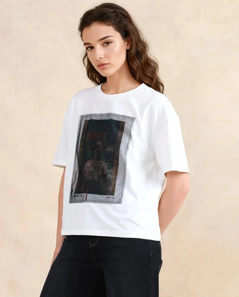 Rareism Women's Graphic Print T-Shirt