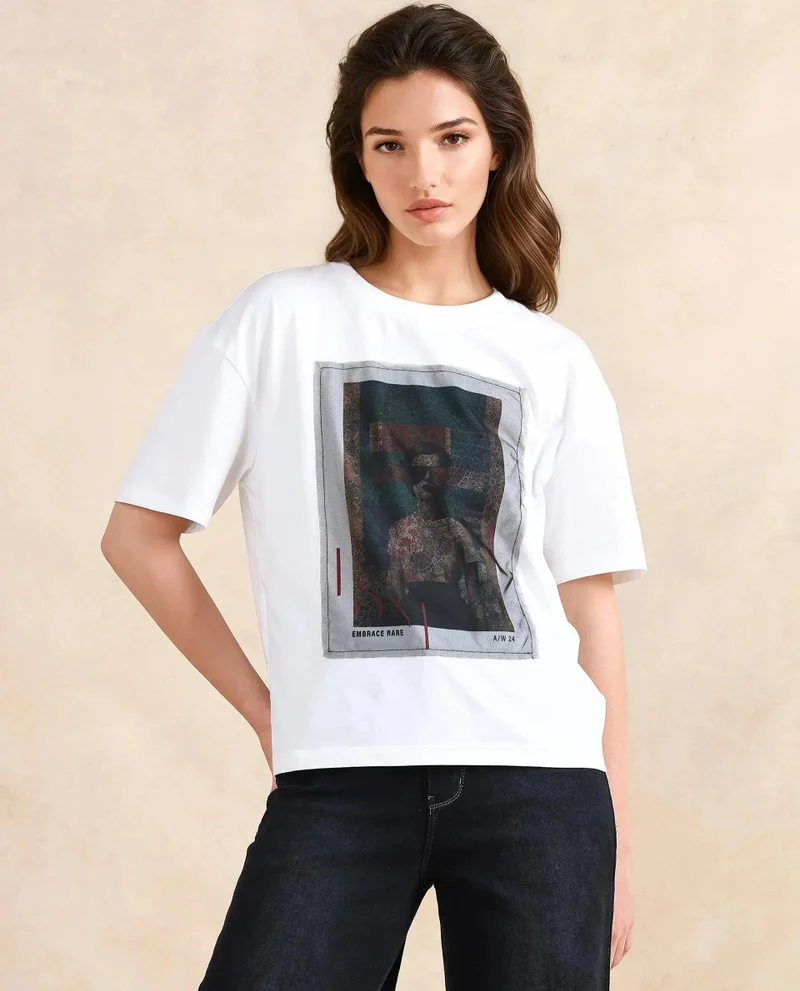 Rareism Women's Graphic Print T-Shirt