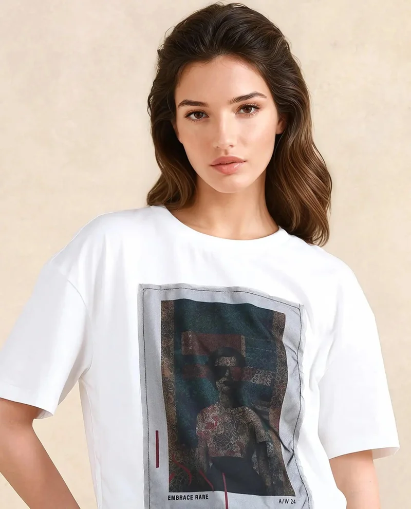 Rareism Women's Graphic Print T-Shirt