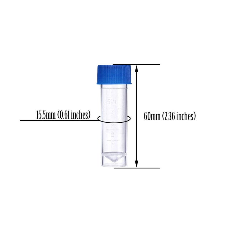IXGNIJ 36PCS Cryo Tubes 5ml, Plastic Small vials with Screw caps Sample Tubes,PP Material ，with Silica Gel Gasket，Free from DNase, RNase, Human DNA - Image 4