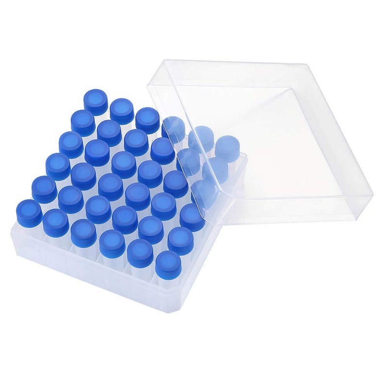 IXGNIJ 36PCS Cryo Tubes 5ml, Plastic Small vials with Screw caps Sample Tubes,PP Material ，with Silica Gel Gasket，Free from DNase, RNase, Human DNA - Image 1