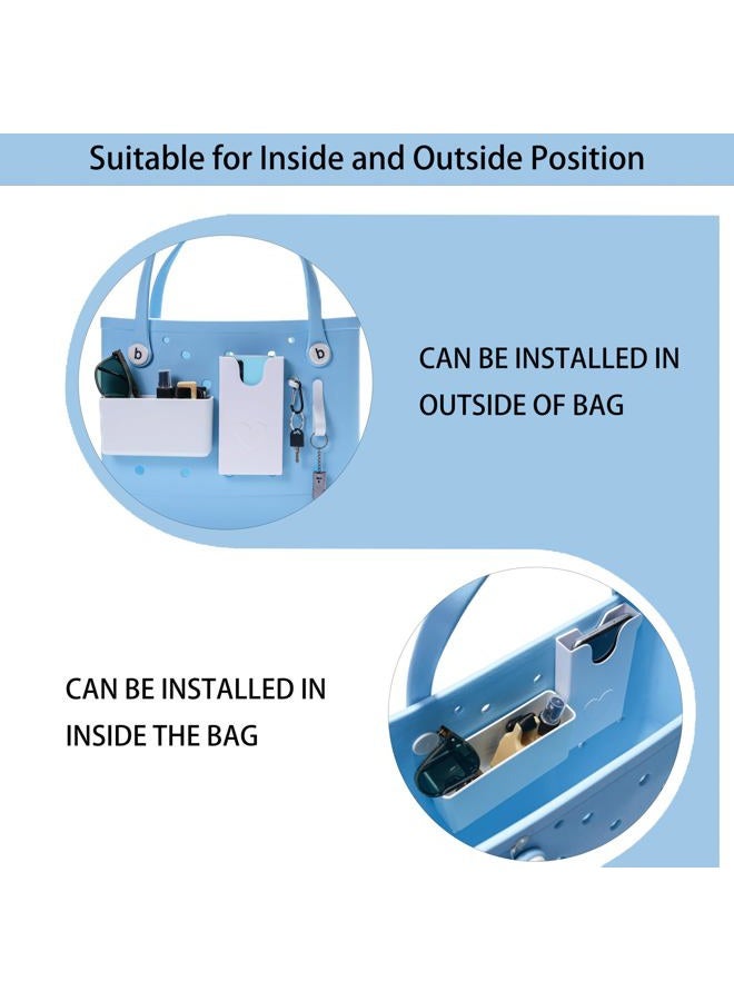 4PCS Organizer Holder for Bogg Bag, Accessories Compatible With Original, Phone Holder, White - Image 2