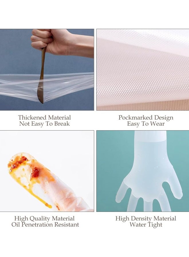 50 Pieces Disposable Waterproof Long Gloves 60cm with Elastic Cuff Household Cleaning Gloves Thick, Waterproof Cpe Gloves, Cleaning Gloves for Kitchen Dishwashing Food Vegetable Washing - Image 3