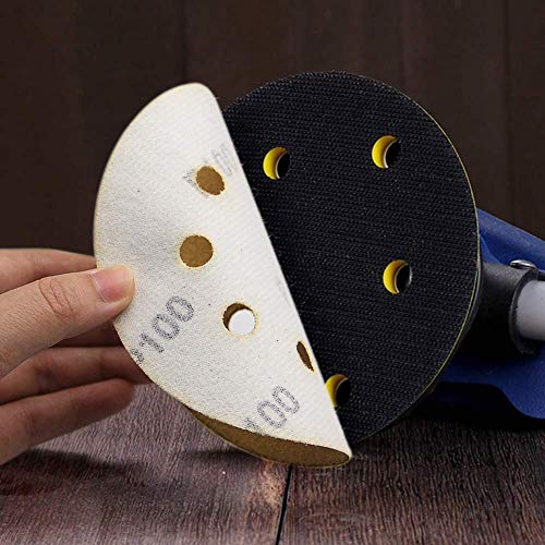 Mestool 5-Inch 8-Hole Hook and Loop Sanding Discs, Orbital Sander Sandpaper Discs, 100 Pieces Round Sandpaper Set, 100 Grit - Image 4