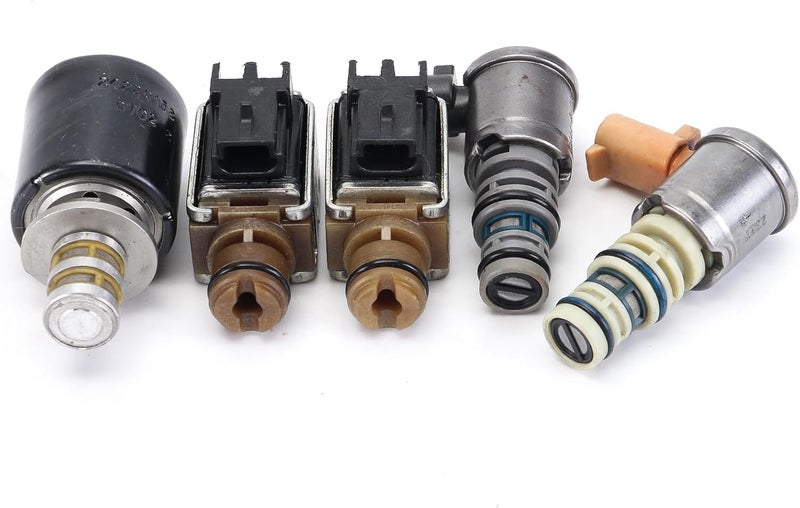 coolautocore 5PCS 4L60E Transmission Solenoid Kit EPC TCC 4L65E Master Solenoid Valve Kit Compatible with GM Products 1996-2002 - Image 1